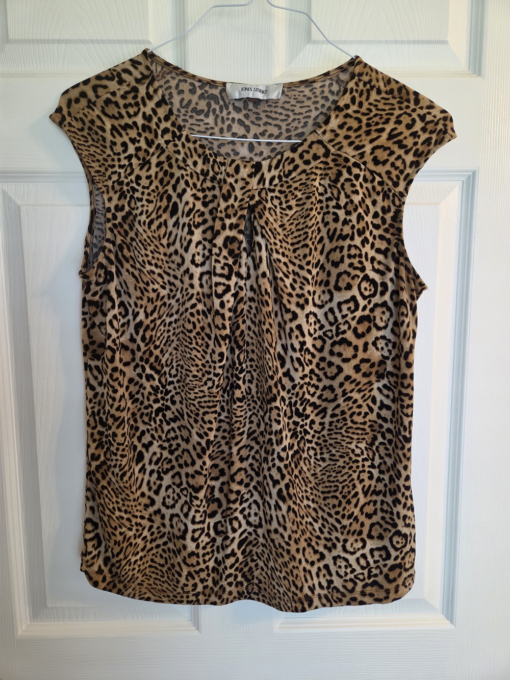 Jones Studio Leopard Print Sleeveless Camisole - Tan and Black